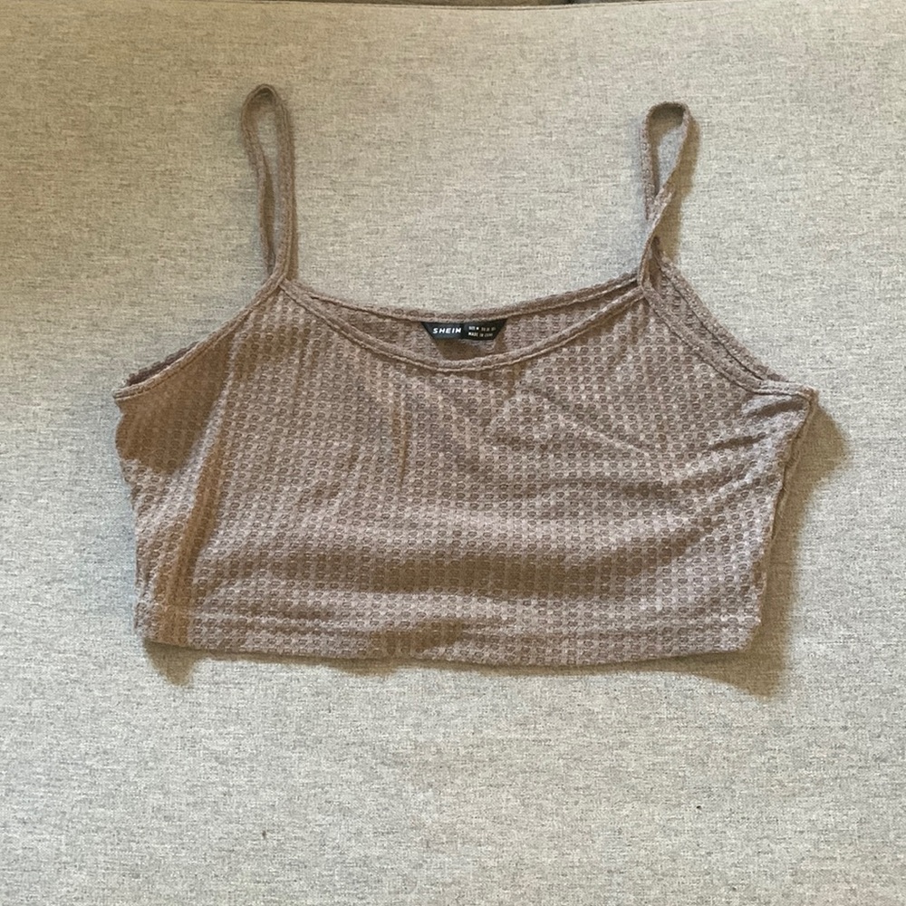 shein waffle pattern crop top